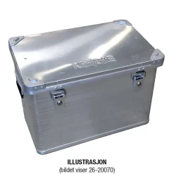 Alukasse khiment ms47l med stable hjørner 550x350x245mm 1mm alu