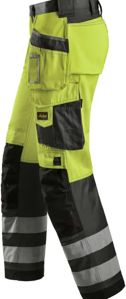 Arbeidsbukse high-vis 3233 gul/sort str 184