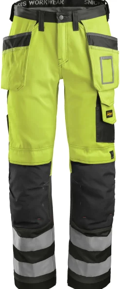 Arbeidsbukse high-vis 3233 gul/sort str 184