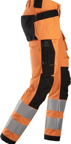 Arbeidsbukse high-vis oransje/sort str 50