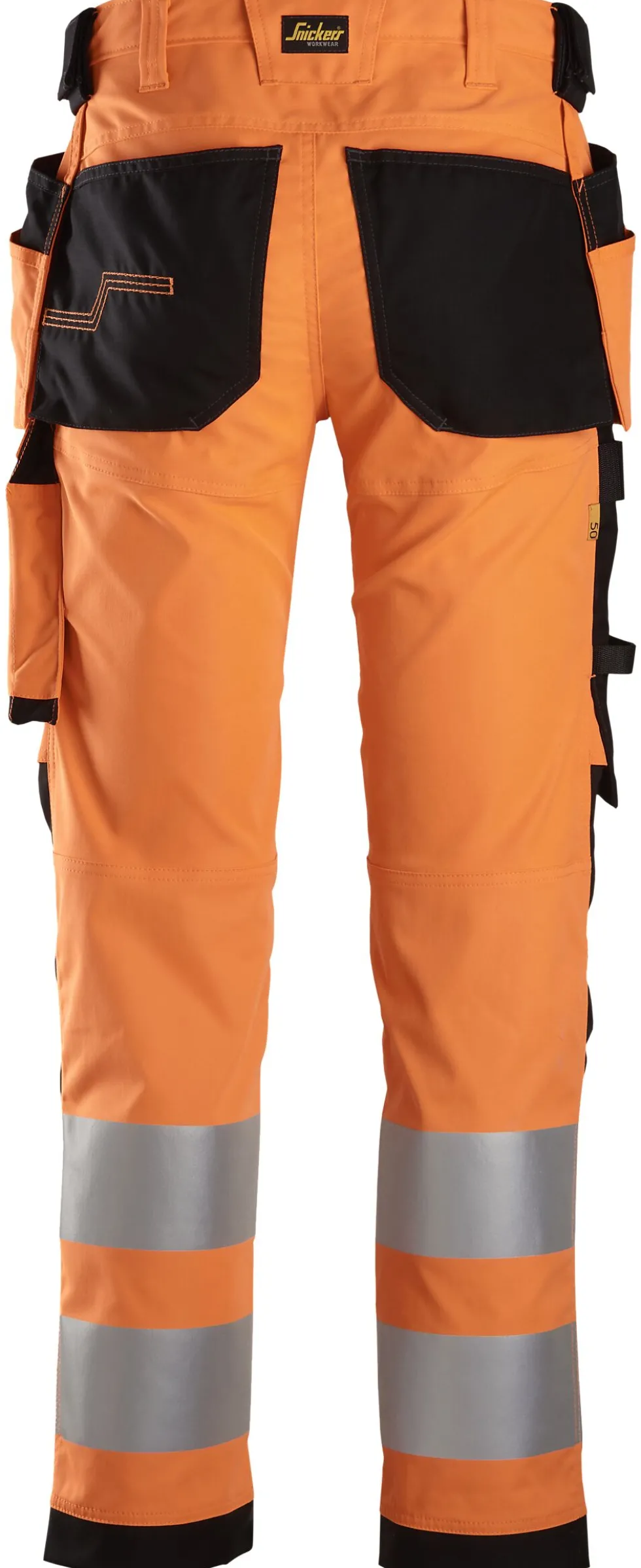 Arbeidsbukse high-vis oransje/sort str 50