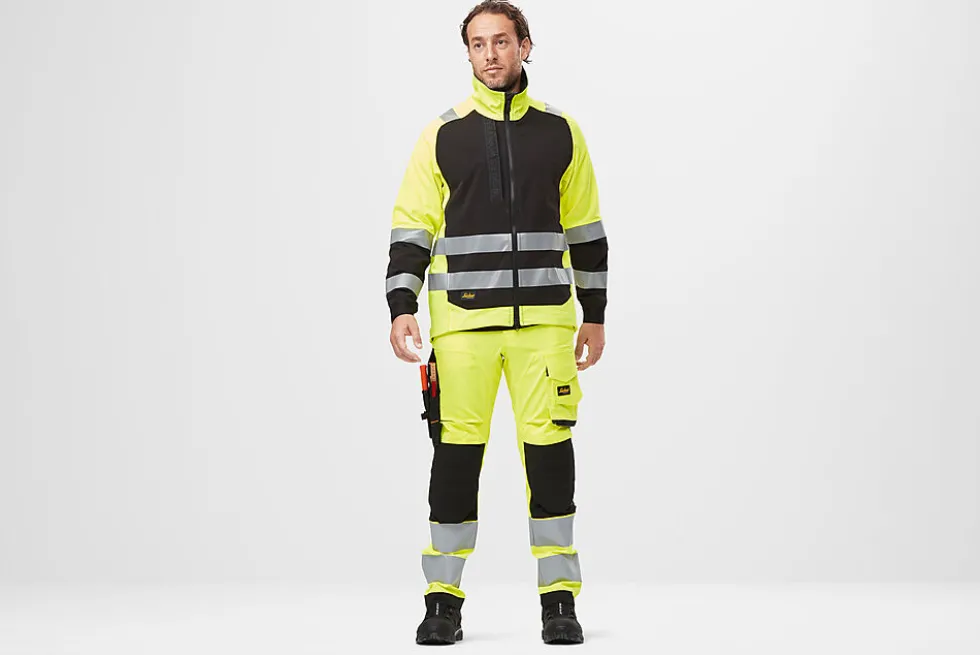 Arbeidsjakke high-vis gul/sort str S