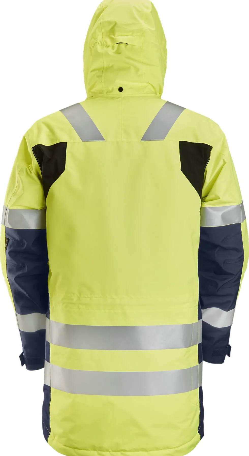 Arbeidsparkas high-vis gul/mørk grå str XS