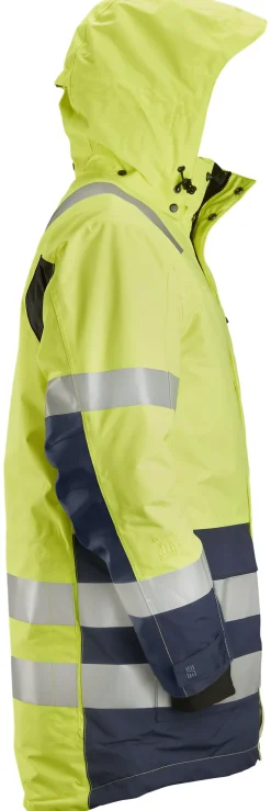 Arbeidsparkas high-vis gul/mørk grå str XS