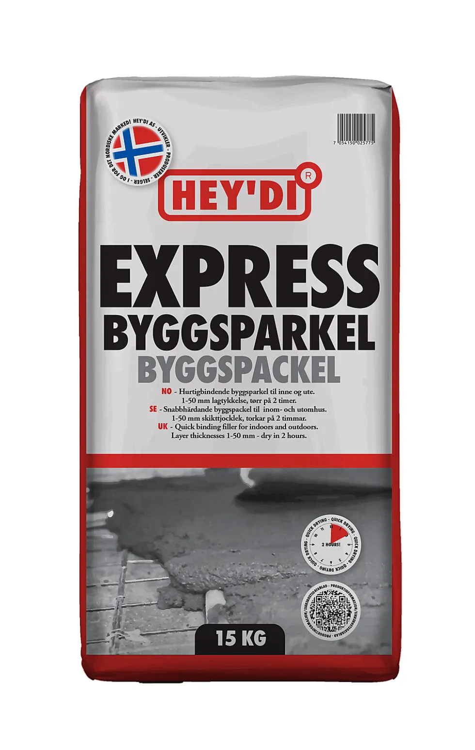 Avrettingsmasse express 15 kg hurtigherdende gulvsparkel