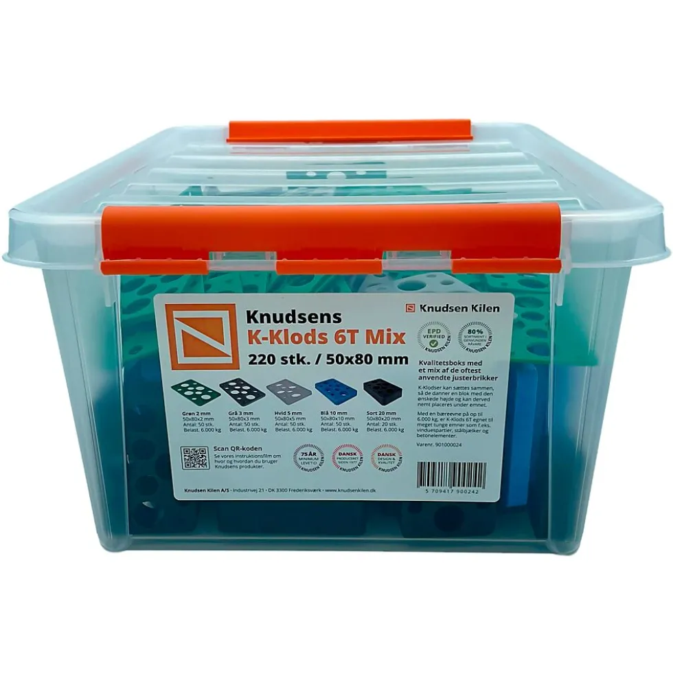 Avstandsklosser k-kloss mix box plastboks á 220 stk