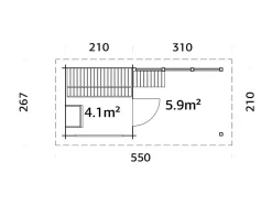 Badstue Sanna 4,1+5,9 m2