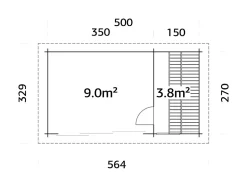 Badstue Sanna 12,8 m2 Slide+