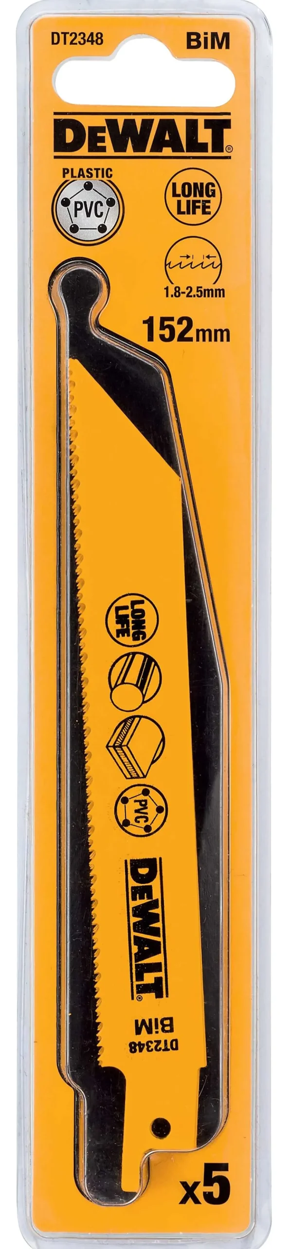 Bajonettsagblad 152 mm dt2348 5-pk