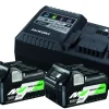 Batteripakke med 2 stk batterier og lader