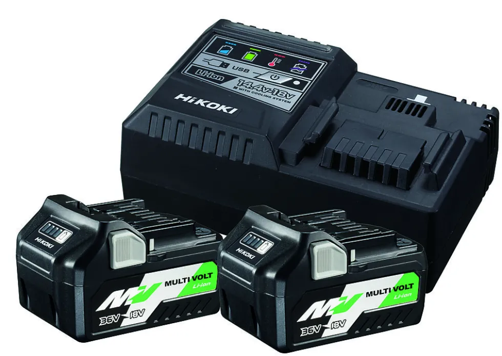 Batteripakke med 2 stk batterier og lader