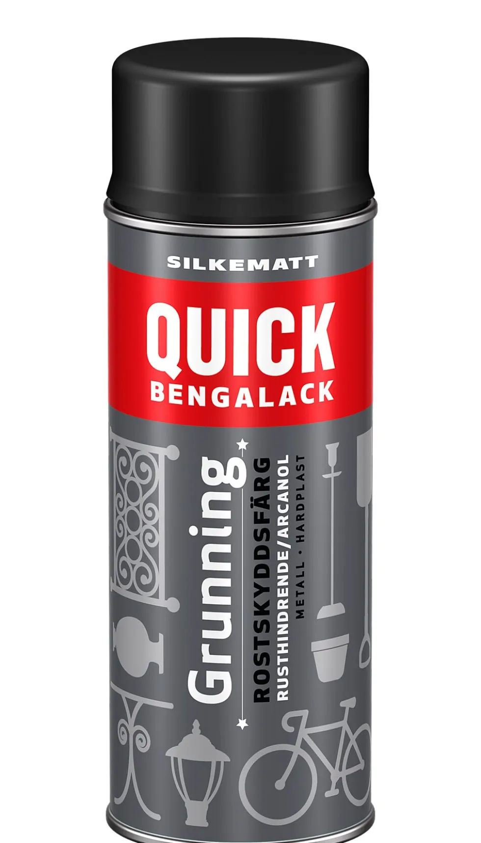 Bengalack grunning spray sort silkematt 0,4 liter