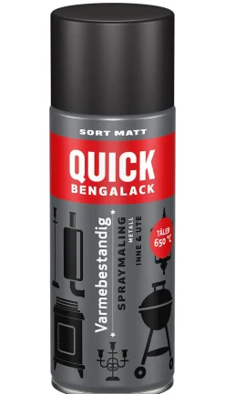 Bengalack varmebestandig spray sort matt