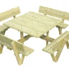 Benksett Arthur m/rygg imp. Bordplate 129x129 cm