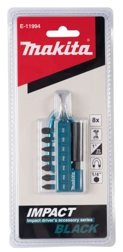 Bitssett 8 deler e-11994 impact black