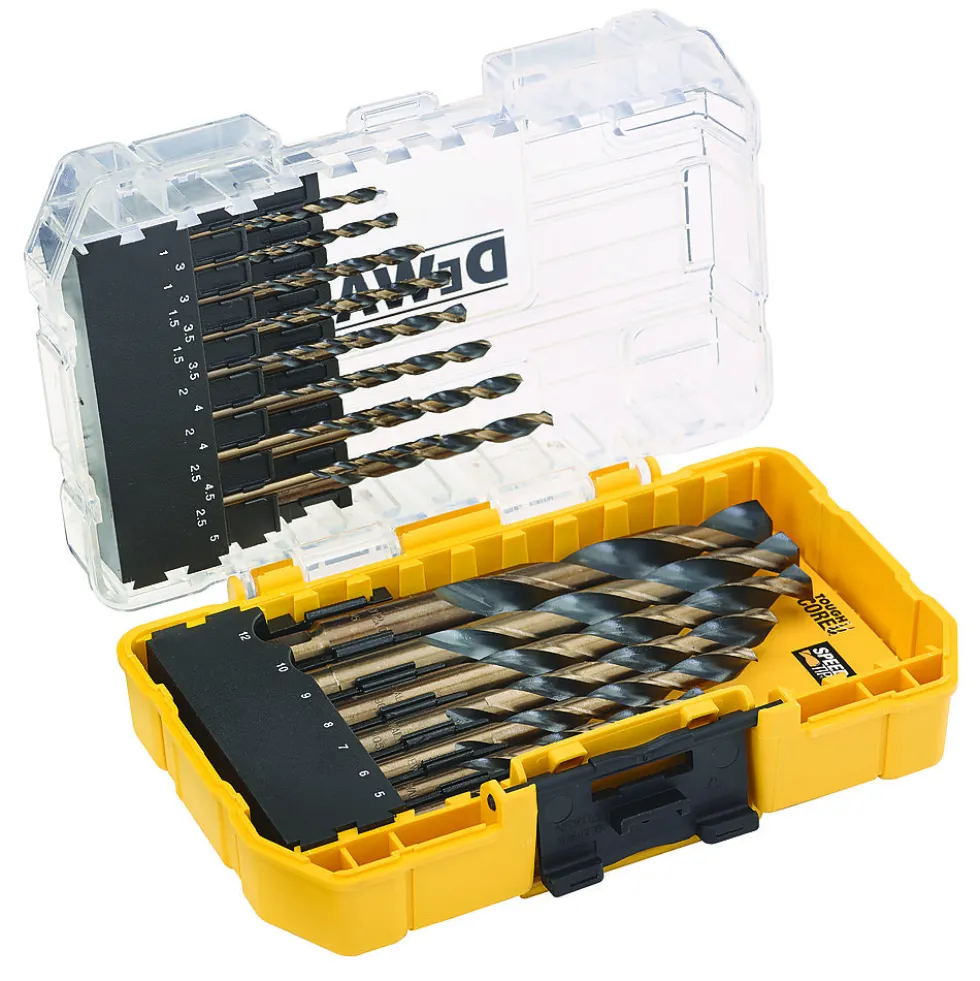 Borsett hss-g 23stk dt70729 black & gold, for metall og stål