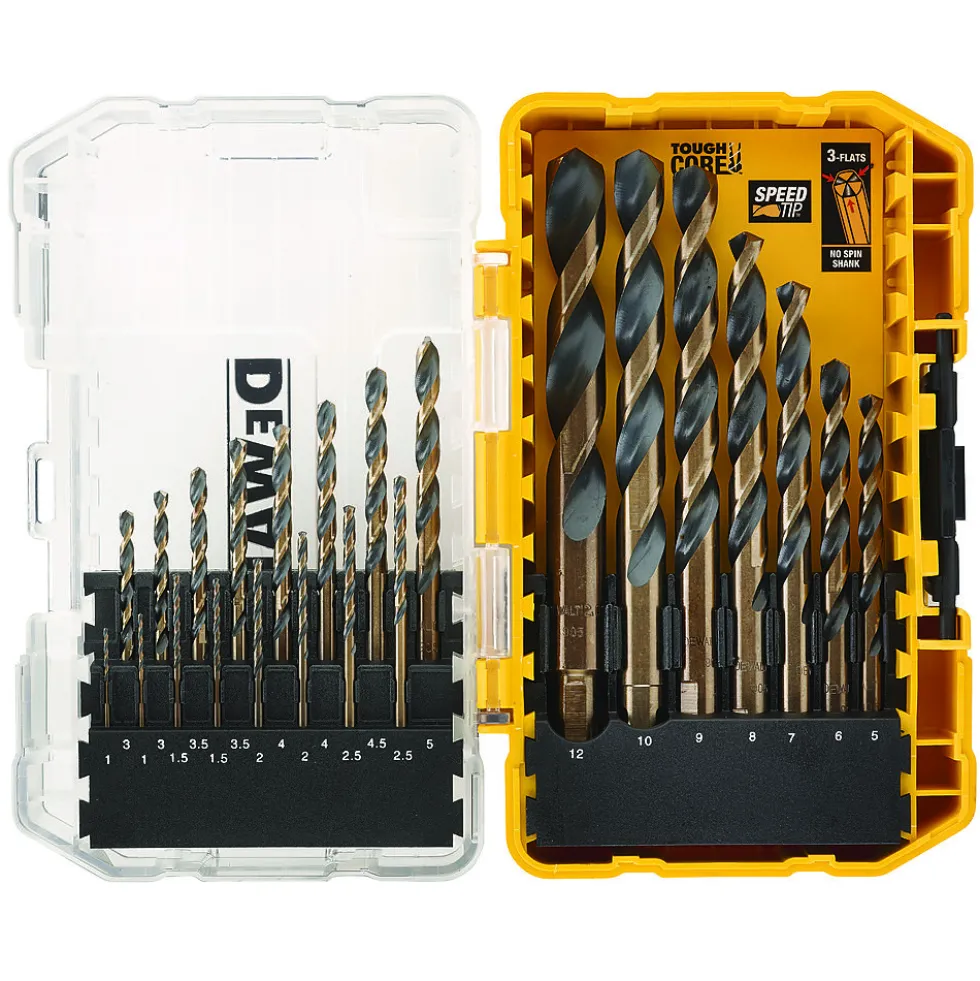 Borsett hss-g 23stk dt70729 black & gold, for metall og stål