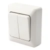 Bryter dobbel 16A 84x74 mm hvit