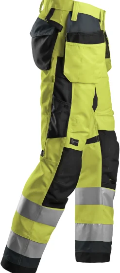 Bukse 6230 gul 48 snickers highvis kl 2 hylsterlommer