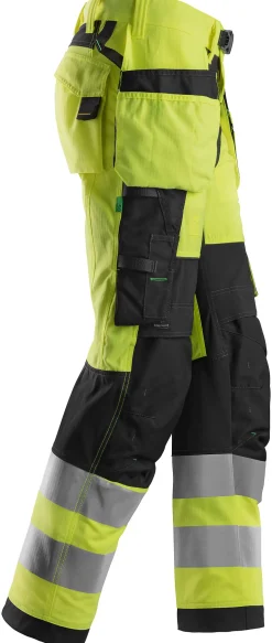 Bukse 6932 gul/sort 108 snicers highvis kl 2 hylsterlommer
