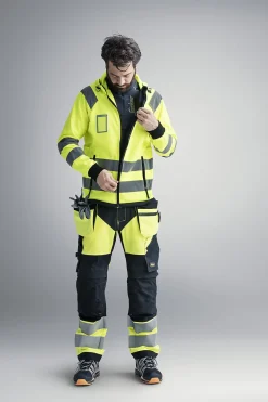 Bukse 6932 gul/sort 108 snicers highvis kl 2 hylsterlommer