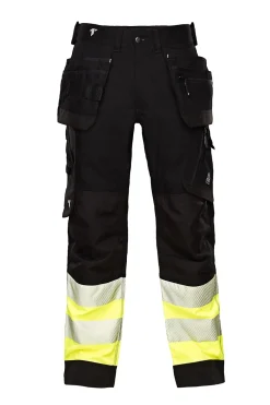 Bukse HI-VIZ Kl.1 Str 48 sort/gul