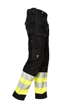 Bukse HI-VIZ Kl.1 Str 48 sort/gul