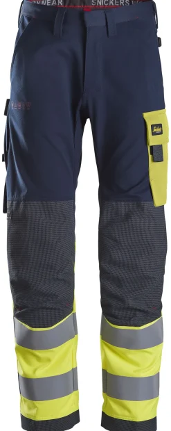 Bukse pw 6376 blå/gul kl1 56 protecwork snickers workwear