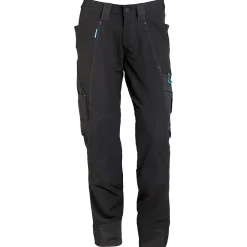 Bukse 17179 svart 76c56 med knælommer, stretch, lav vekt