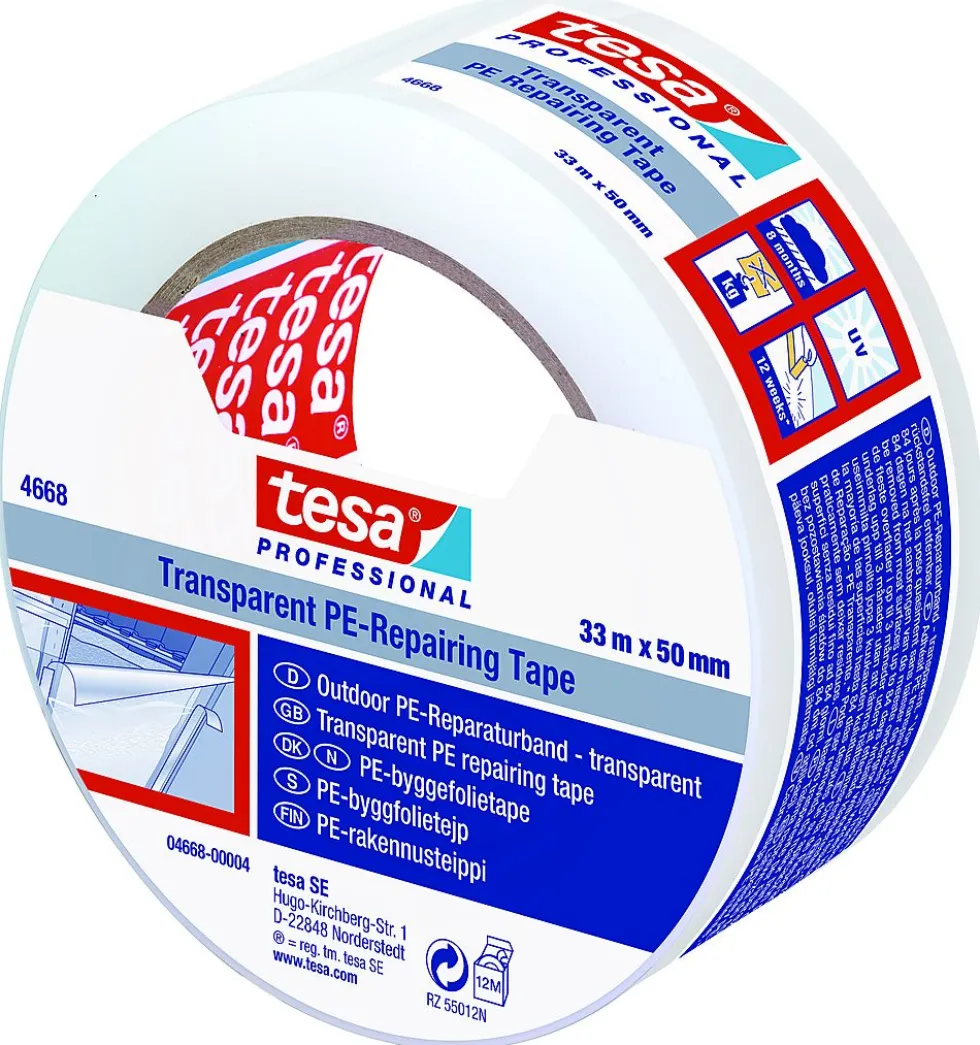 Byggfolietape transparent 33 m x 50 mm