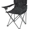 Campingstol sort med koppholder