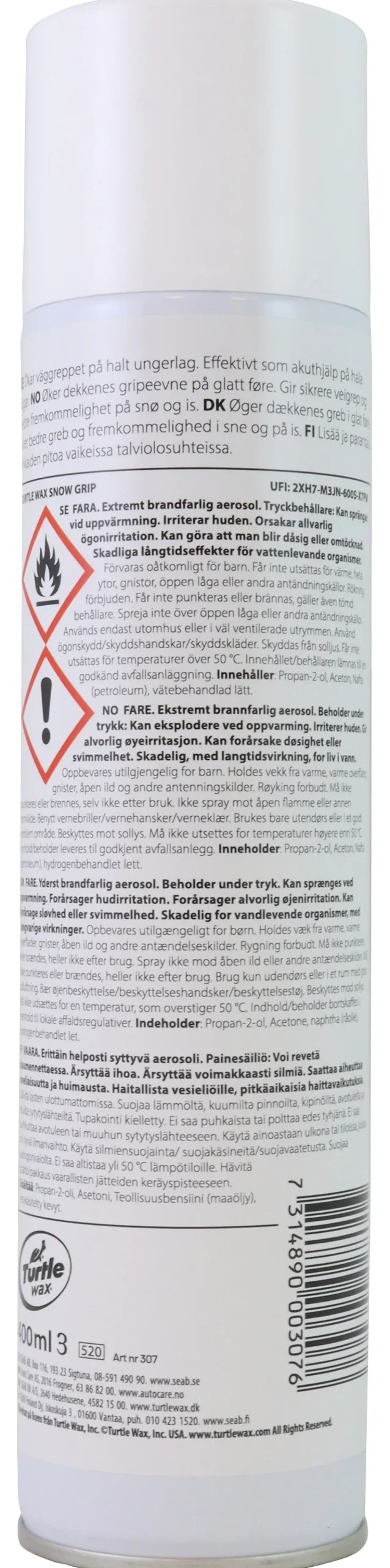 Dekk klister 400 ml turtle wax snow grip