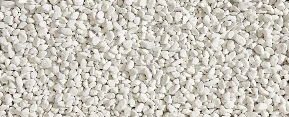 Dekorstein tromlet hvit 7-15 mm 20 kg