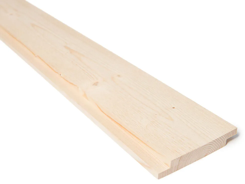 Dobbelfals tett gran ubehandlet 19 x 123 mm KL1