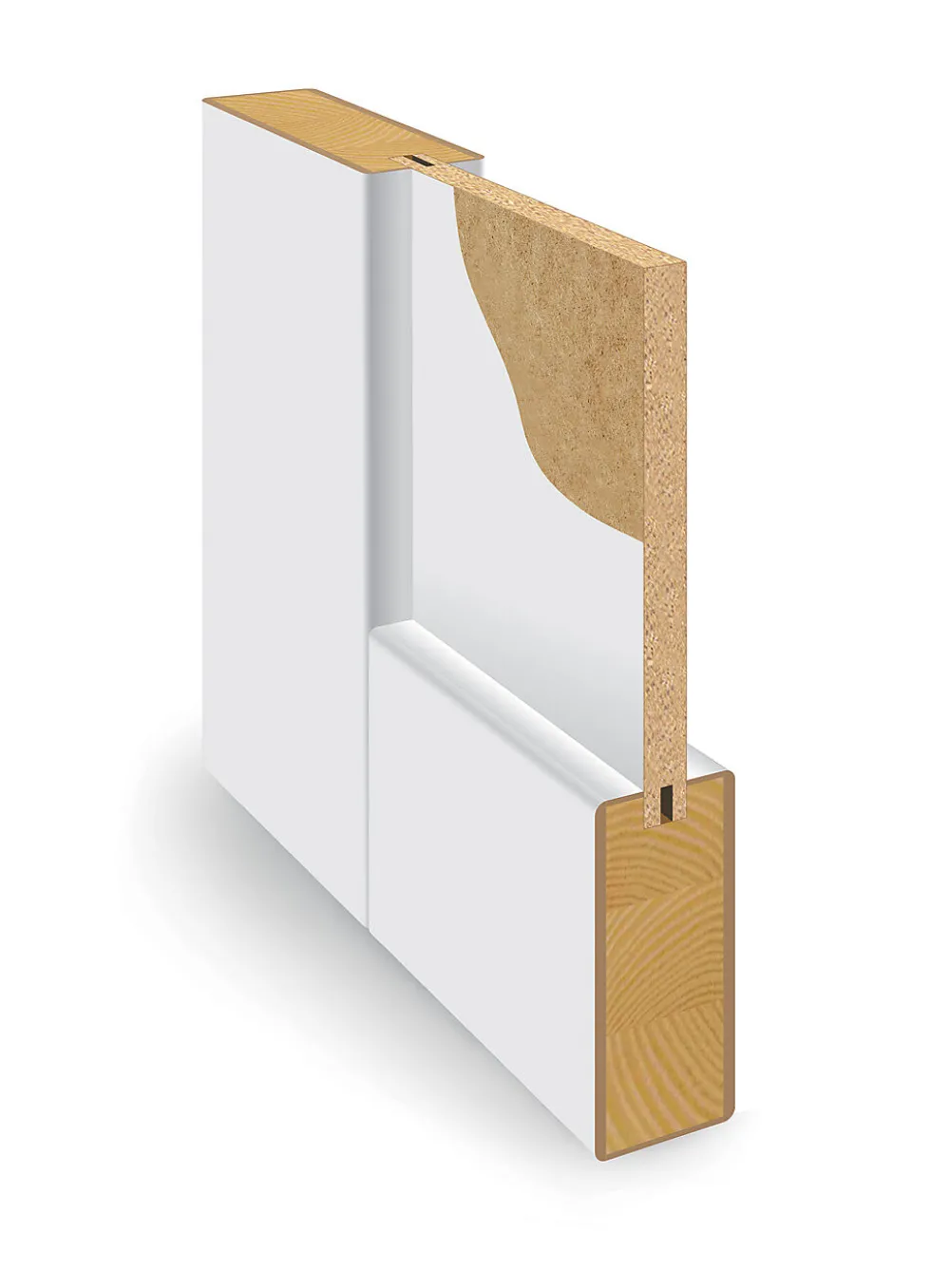 Dobbel innerdør Base 3 med glass hvit 153x210 cm