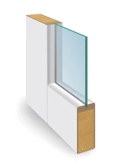Dobbel innerdør Base 1 med glass hvit 153x210 cm