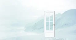Dobbel innerdør Ida Kompakt helglass hvit 153x210 cm