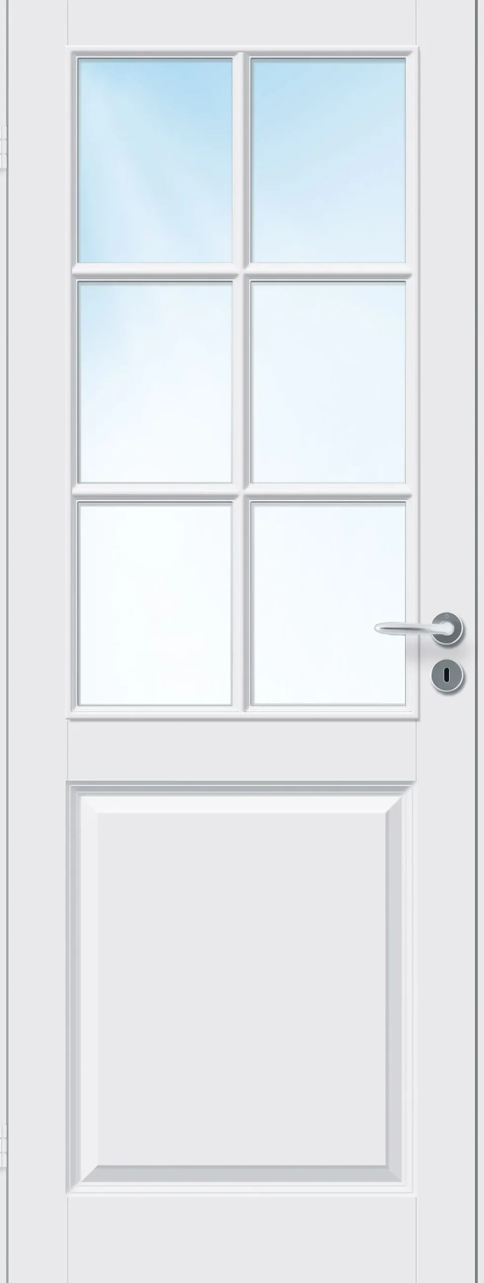 Dobbel innerdør Kari Kompakt halvglass hvit 153x210 cm