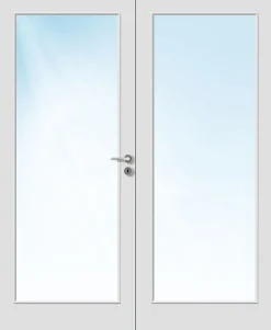 Dobbel innerdør Sletten helglass hvit 153x210 cm