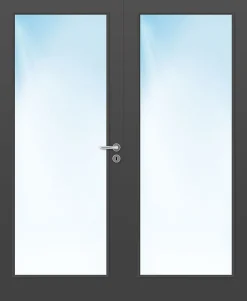 Dobbel innerdør Sletten Kompakt helglass hvit 153x210 cm