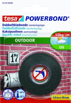 Dobbeltsidig tape transparent 1,5 m x 19 mm