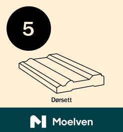 Dørsett Klassisk hvit bomull S0502-Y 15x58 mm