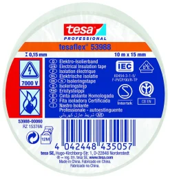Elektrotape 10mx15 mm hvit