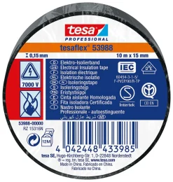 Elektrotape 10mx15 mm sort