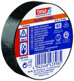 Elektrotape 10mx15 mm sort