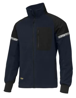 Fleecejakke 8005 AllroundWork vindtett Mørkblå/sort M
