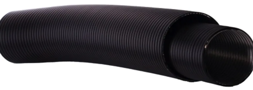 Flexirør Ø100 mm x 0,6 - 1,5 meter sort
