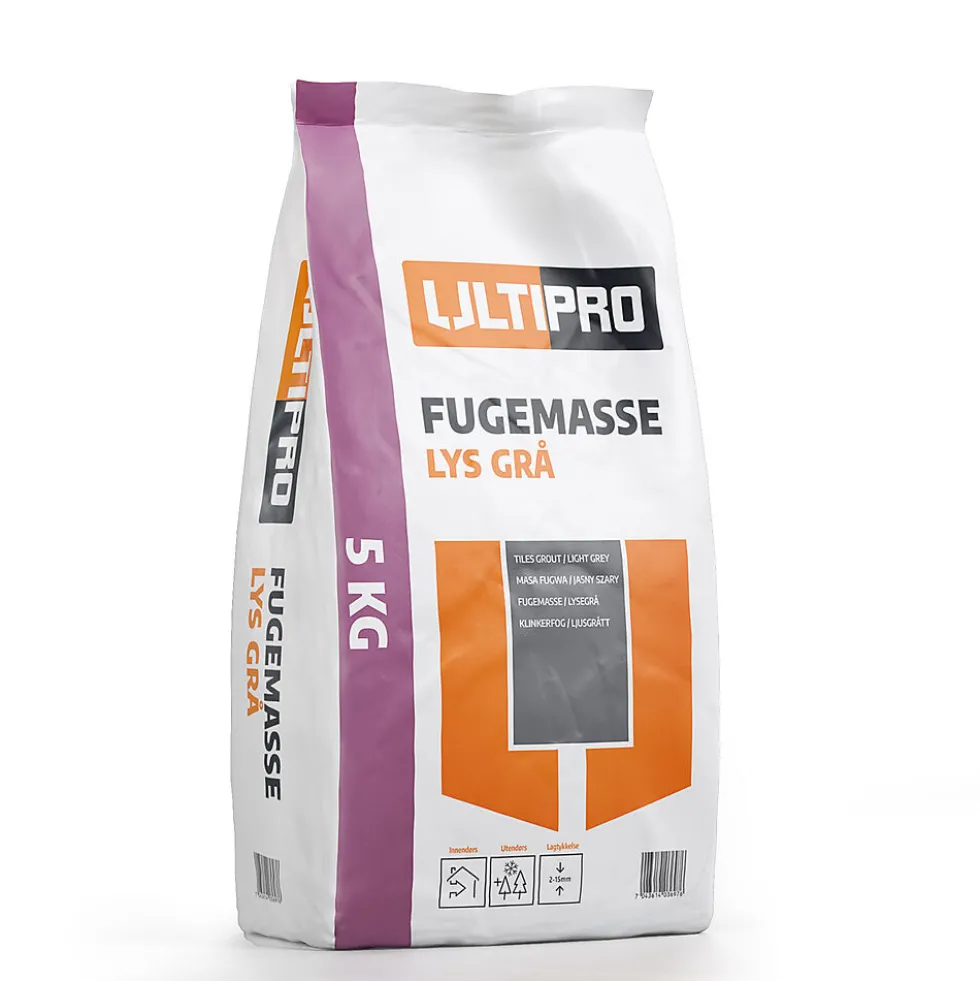 Fugemasse lys grå sekk 5 kg