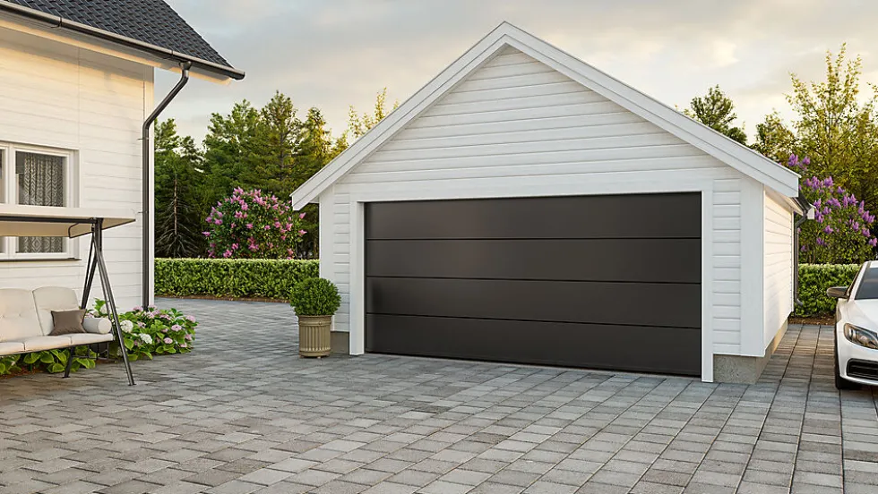 Garasjeport GTSSL 457x206 cm Granteck lakkert ral 9005 slett