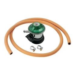 Gassregulatorsett m/80 cm slange h-regulator, slange og klemmer